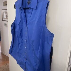 Talbots Plus Blue Collared Blouse